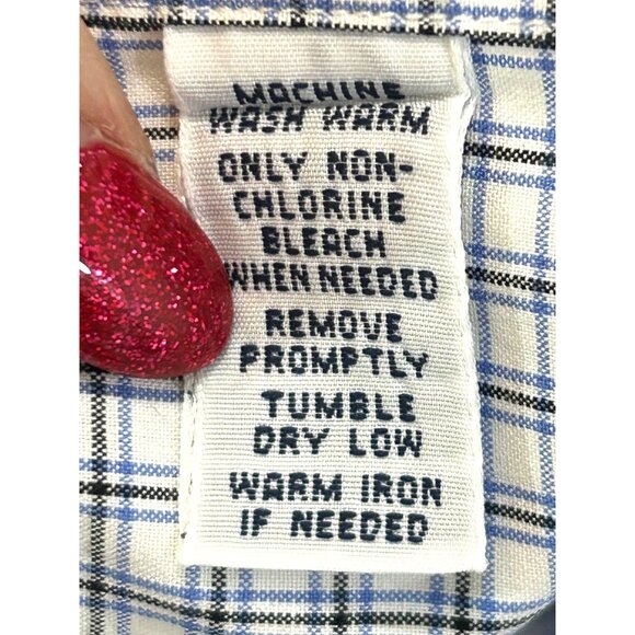 Ralph Lauren Men’s Button Down Shirt L Short Sleeve Plaid White Blue Black Check - Picture 8 of 10